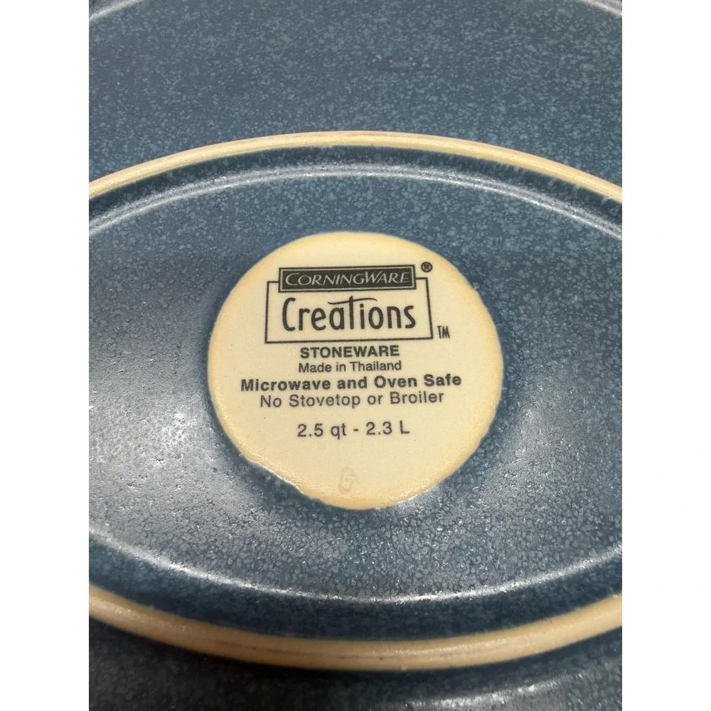 CorningWare Creations Blue Stoneware 2.5 Qt Covered Casserole Dish Lid